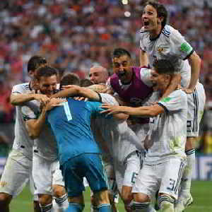 पेनल्टी शूटआउट में स्पेन के शूट करत रूस क्वार्टरफाइनल में